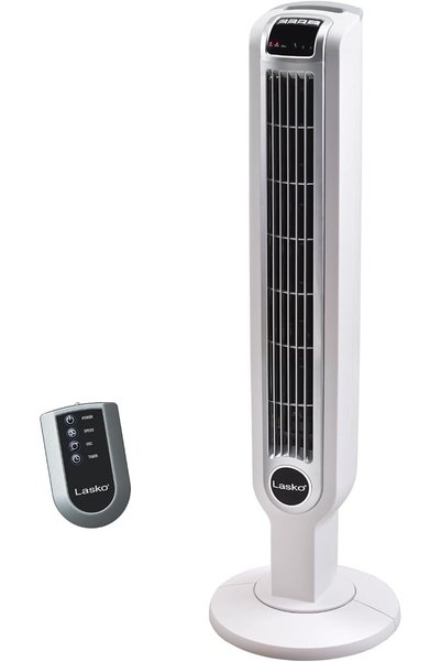 Lasko -36 مروحة منزلية بتحكم عن بعد، 3 سرعات، لون أبيض (2510)، مقاس 36 بوصة.