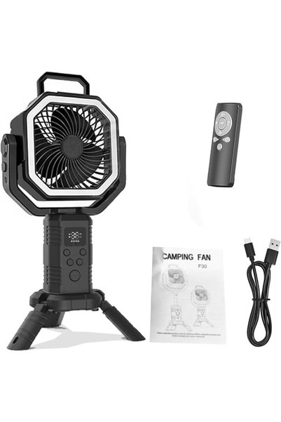 GENERAL XUMIUZIY 20000mAh Camping Fan with Remote Control | Tripod Stand Rech...