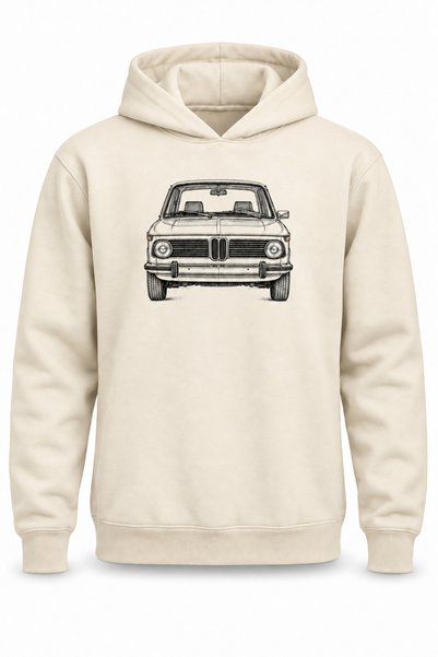 Alfa Tshirt Bmw 2002 Classic Car Dtg Printed Hoodie, No Pockets.