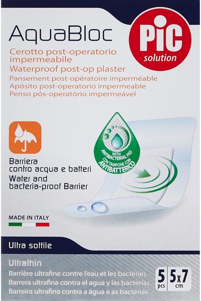 PIC SOLUTION Pic Aquabloc Post Surgical Dressing Bandage 5-Piece, 7 Cm Length