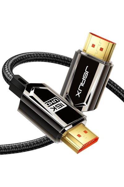 jsaux كابل HDMI 2.2 بدقة 16K و10K و8K، طول 2 متر، سرعة فائقة تصل إلى 96 جيجاب...