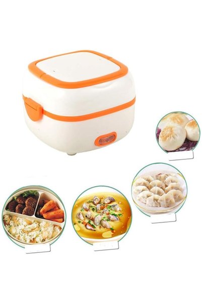 GENERAL صندوق غداء كهربائي متعدد الوظائف، طباخ أرز صغير محمول، وعاء من الفولا...