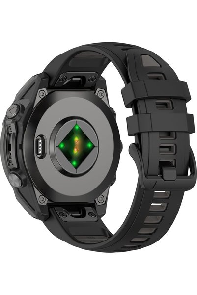 Generic سوار معصم بديل متوافق مع ساعة Garmin Fenix 8 - سوار سيليكون بديل بعرض...