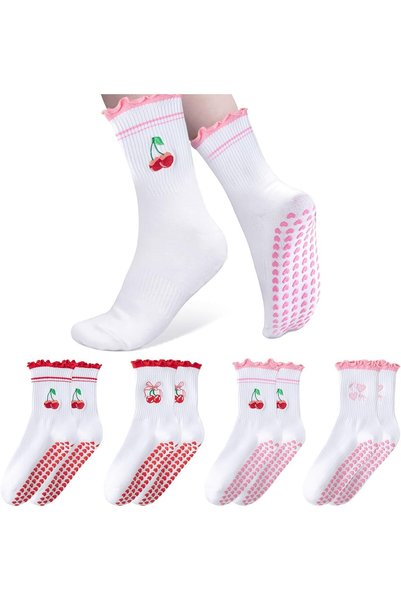 Generic Non-Slip Reformer Pilates Socks, Grippy Socks with Breathable Fabric ...