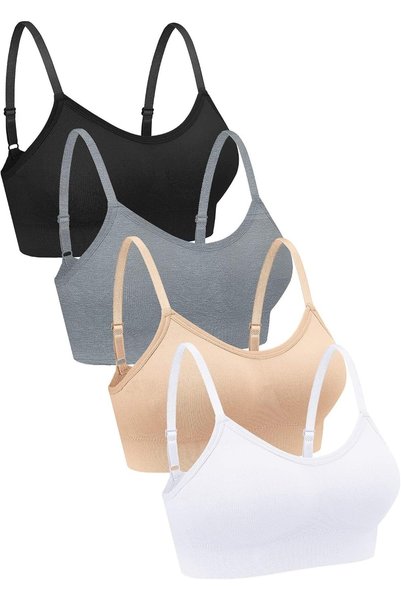 Generic MAKINGTEC 4 Pieces Neck Bralettes Wireless Cami Bra Tank Top Bra Spor...
