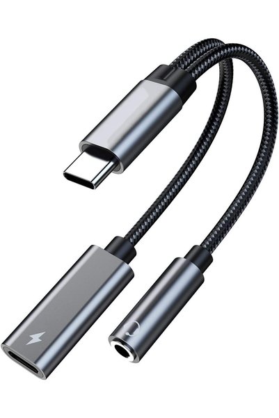 Generic USB c to 3.5mm Headphone and Charger Adapter,2-in-1 USB C PD 3.0 Char...
