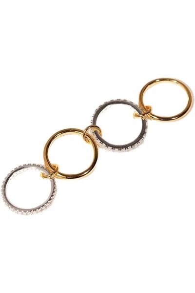 Generic Gold Silver Rings for Women Non Tarnish 18K Gold Plated Interlocked S...