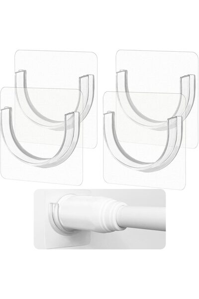 Generic Shower Rod Holder with Strong Adhesive, KASTWAVE 4 Pack Shower Curtai...