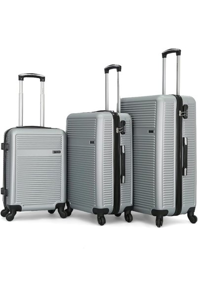 Generic Unisex 100/3TR Suitcase Set L 28-M 24-S 20 Silver Trolley Bags for Tr...