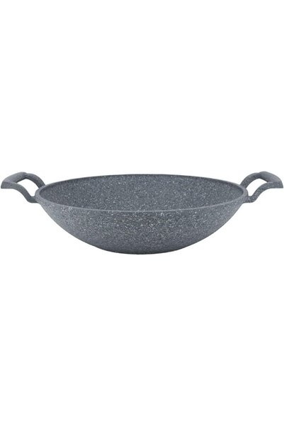 Generic Turkish Granite Frying Pan with Two Handles, 30 cm Size, Grey