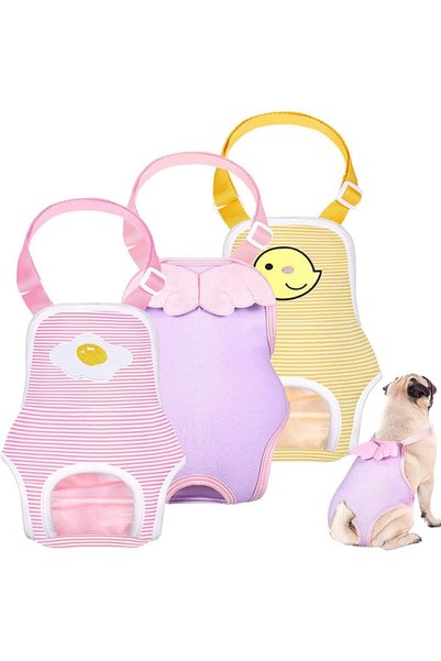Generic Dog Diaper, ELECDON 3 Pieces Striped Sanitary Pantie with Adjustable ...