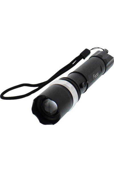 OEM Well Focus LED flashlight 220 lumens max.200m, with Zoom function and bat...