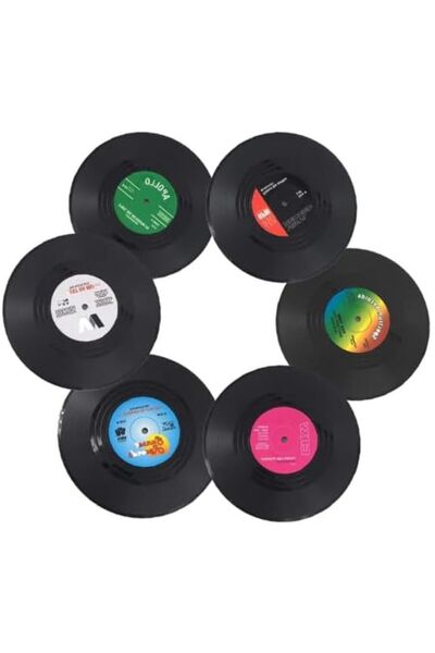 Generic HASTHIP® Absorbent Vinyl Disk Tea Coasters Set of 6, 9.5cm Dia Dining...