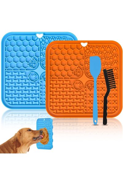 Generic Large Lick Mat for Dogs, 2 Pack Dog Slow Feeder Licking Mat with Spat...
