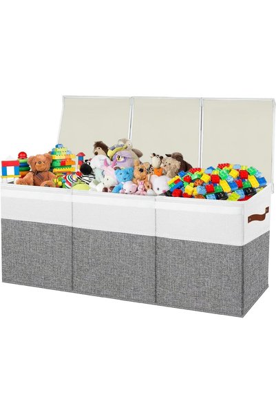 Generic Large Toy Storage Box with Lid, Stuffed Animal Organizer Chest for Ki...
