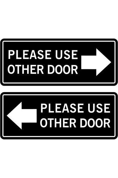 Generic 2 Pack Please Use Other Door Left and Right Arrow Sign, 10"x4", Wall ...