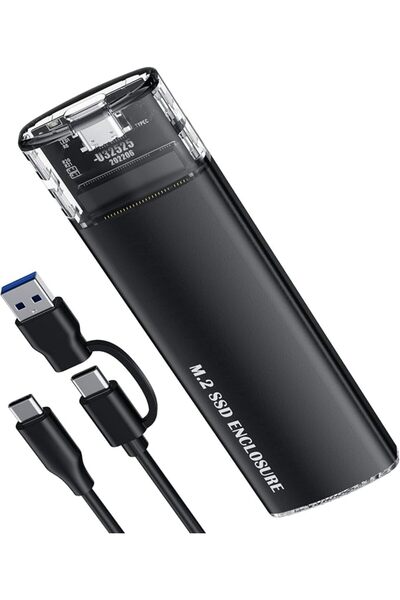 AZONEE علبة M.2 NVMe SATA SSD - منفذ USB 3.1 Gen2 بسرعة 10 جيجابت في الثانية ...