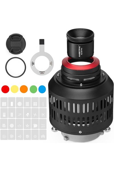 Generic AL‑18 PRO مصباح ضوئي بصري مكثف، مزود بقاعدة بوينز، جهاز عرض غوبو قابل...
