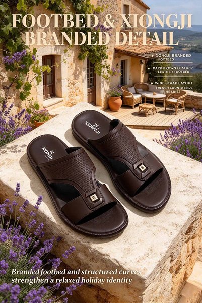 Khayrat Slipper شباشب رجالية بحزام على شكل حرف T - الجزء العلوي بنسيج خلية ال...
