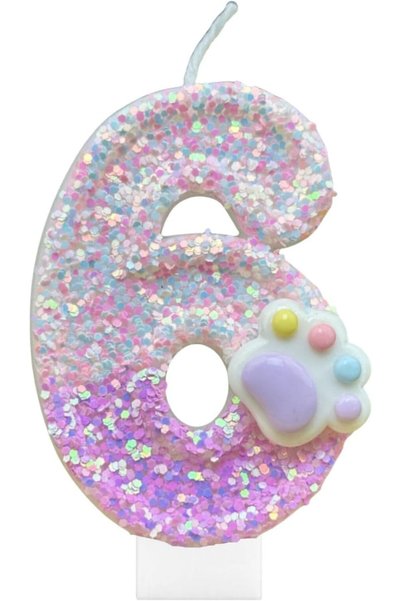 Generic Cat and Dog Paw Number Candles for Cake Decoration, Dog Themed Birthd...