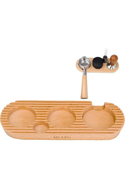 Generic Coffee Tamper Holder Slim Tamping Base Wooden 58mm Coffee Espresso Ma...