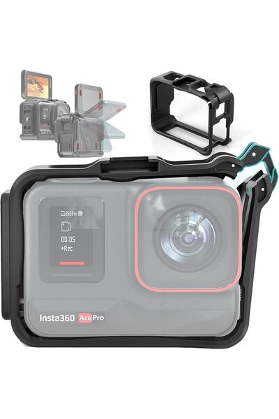 Generic إطار حماية لكاميرا Insta360 Ace Pro 2/Ace Pro، إطار كاميرا أكشن أفقي ...