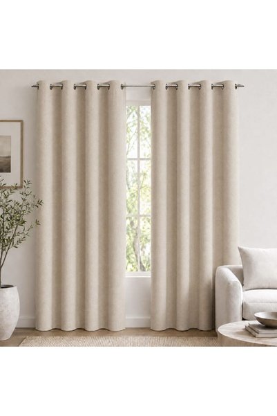 SHOPIENS Perdea din Chenille Bej 140x260 cm din poliester Shopiens®