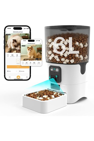 Generic موزع طعام القطط,Automatic Cat Feeder with Manual Camera,2.4G WiFi Aut...