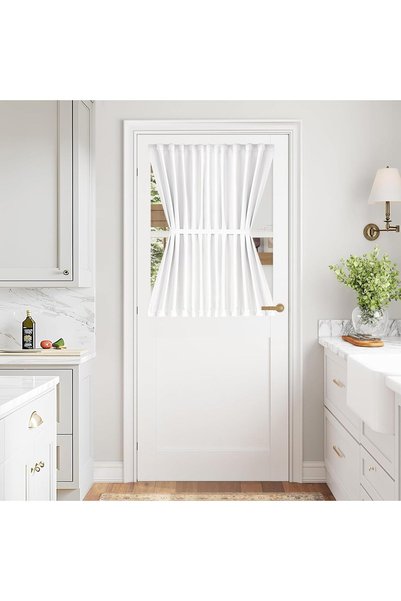 Generic Pure White Curtains for Door Window - Sidelight Curtain and Drapery f...