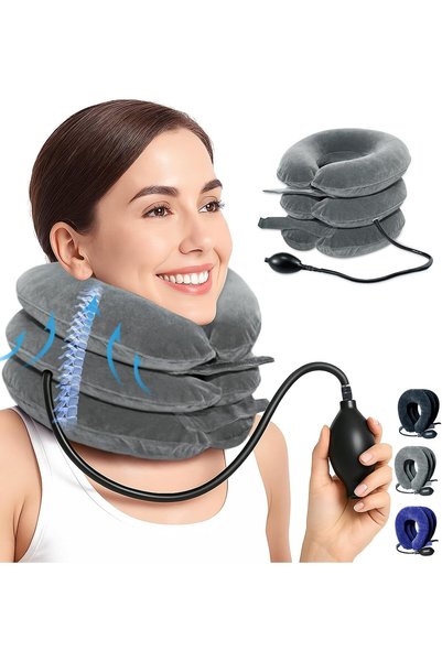 Generic Inflatable Cervical Neck Trainer, Adjustable Neck Stretcher for Pain ...