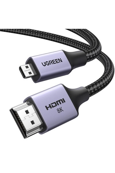 Generic كابل 8K Micro HDMI إلى HDMI 2.1 ذكر إلى ذكر مناسب لسوني/نيكون 1 متر
