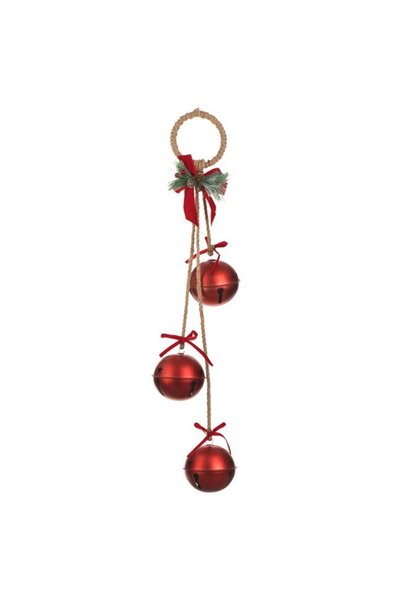 SHOPIENS Clopote decorative de Craciun rosii de diametru 8 cm cu sfoara pangl...