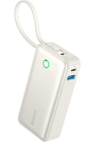 Generic باور بانك نانو، شاحن محمول بسعة 10,000 مللي أمبير مع كابل USB-C مدمج،...