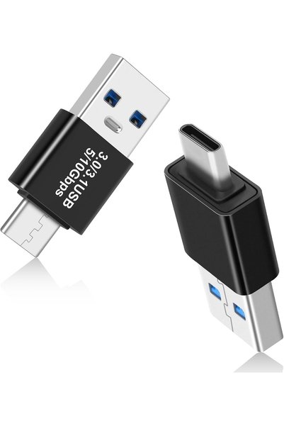 Generic محول USB 3.0/3.1 ذكر إلى USB-C ذكر (عبوة من قطعتين)، محول OTG 3.0/3.1...