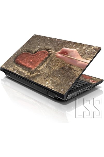 Generic Laptop 15 15.6 Skin Cover with Colorful Red Heart in Sand Pattern for...