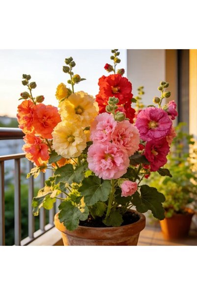 Bloom & Sow Seed Mixed Hollyhock Seeds,100 Seeds,Perennial Tall Hollyhock for...