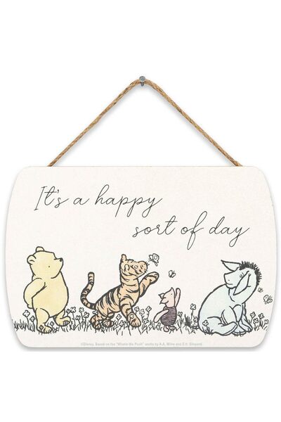 Generic Disney Winnie the Pooh and Friends Happy Sort of Day Hanging Wood Wal...