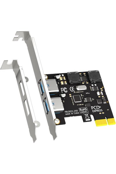 Generic U3023 2-Port PCIe USB 3.0 Card, USB 3.2 Gen 1 5Gbps, PCIe x1