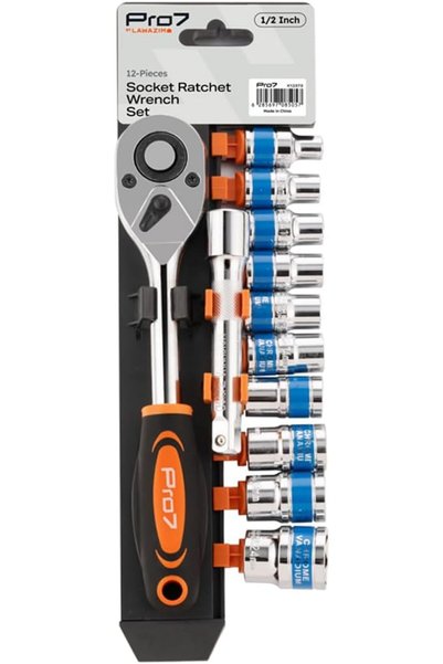 Generic Heavy Duty Ratchet Wrench Set - 12 Piece 1/2inch - Chrome Vanadium Wr...
