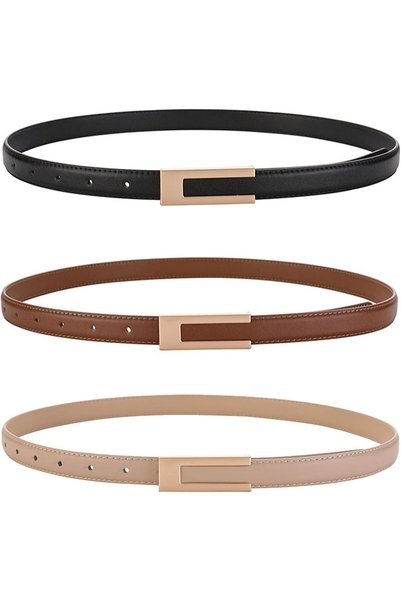 Generic 2 Pack Ladies Adjustable Leather Belts for Women Ladies Belts Retro V...