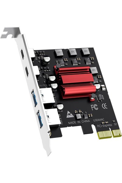 Generic U3044AC 4-Port PCIe USB 3.0 Card, 2 USB-C and 2 USB-A, 5Gbps