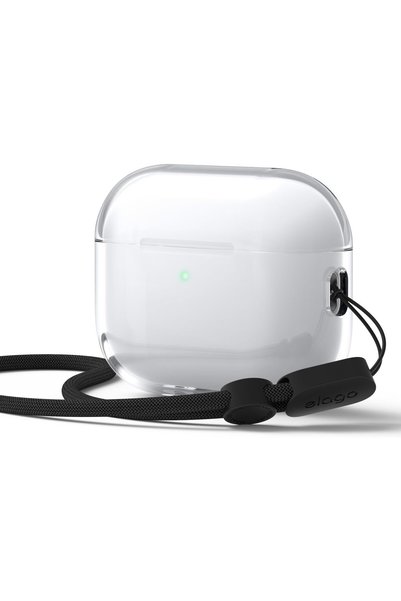Generic غطاء شفاف مصمم خصيصًا لسماعات AirPods Pro 3 (موديل 2025) مع حزام - شفاف.