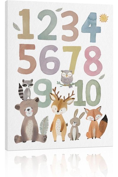Generic Numbers Wall Art Nursery Decor: Safari Animal Print Picture for Toddl...