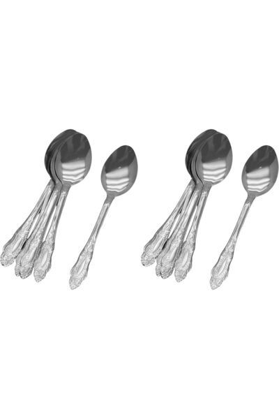 Generic RK Stainless Steel Dessert Spoon Set, Silver, 18Cm, 12 Pcs, RK0056, T...