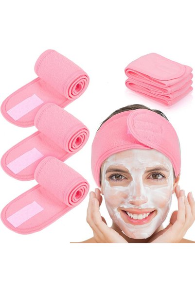 Generic 4 قطع من عصابات الرأس للسبا، عصابات شعر للمكياج، عصابات رأس قابلة للت...