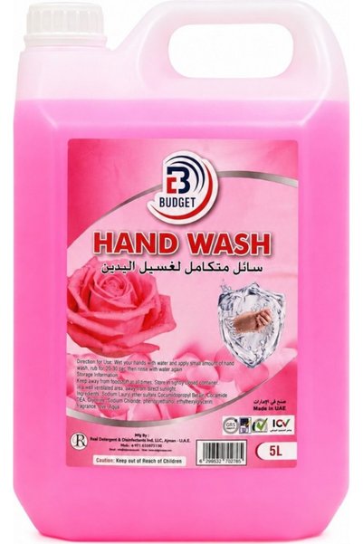 BUDGET ALKANZ Hand Wash Rose, Carton of 4 x 5 L Bottles, 20 L Total