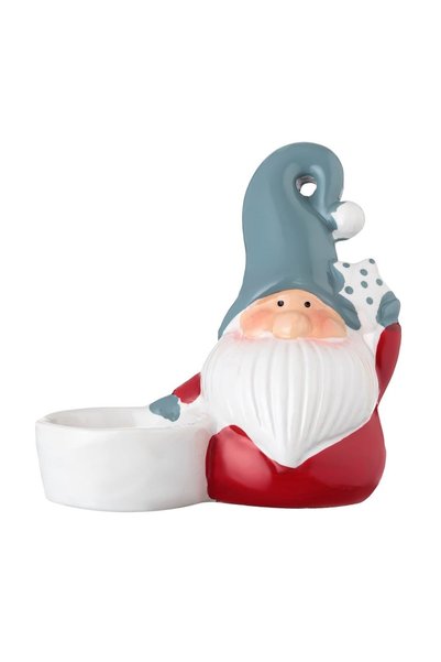 OEM Felinar Ceramic de Crăciun Figura Moș Crăciun Căciulă Gri Stea pentru Lum...