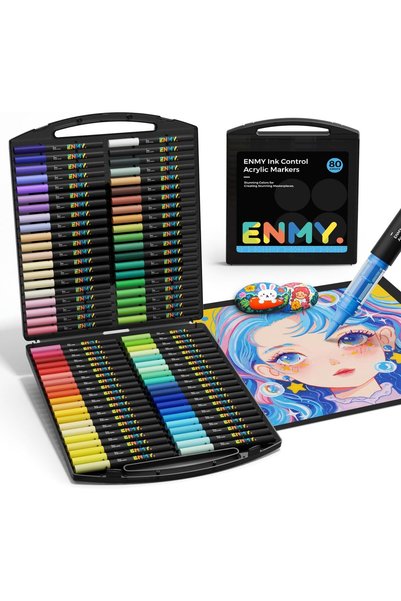 Generic 80 Colors Acrylic Paint Markers, Direct Liquid Acrylic Paint Marker P...