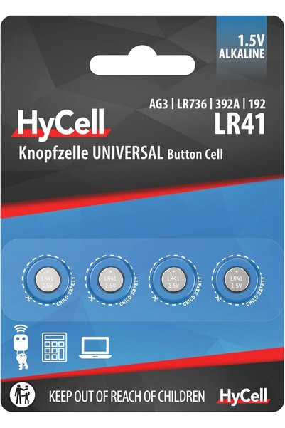 Generic بطارية قلوية HYCELL LR41 1.5 فولت (عبوة من 4 قطع)