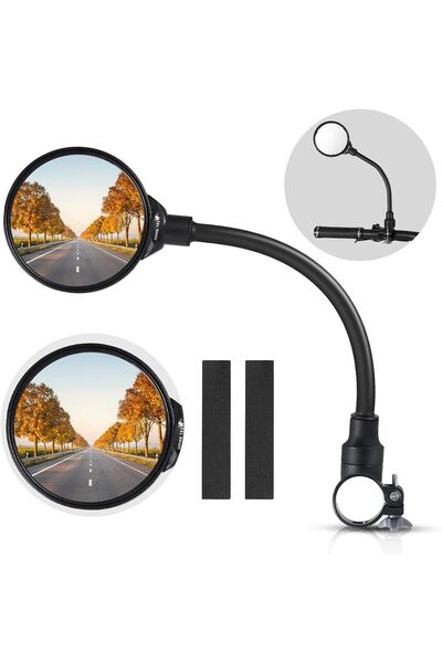 Generic Bike Mirror Handlebar Mount, Adjustable Rotatable Bicycle Rear View M...